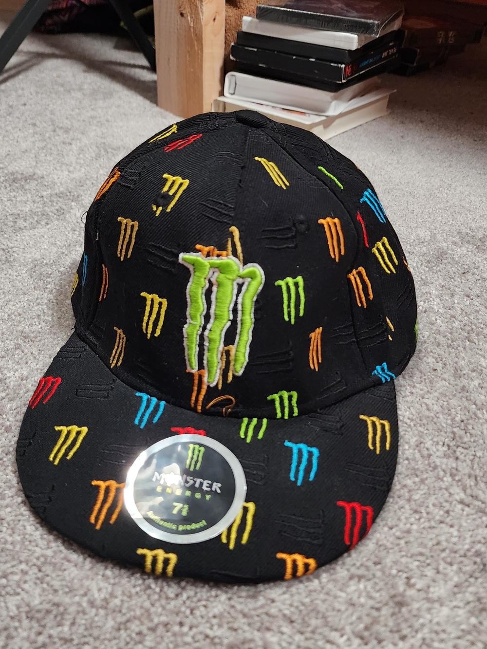 Monster Energy Black Multicolor Embroidered Snapback Hat